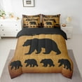 thumbnail image 3 of Manfei Jungle Bear Animal 7-Piece Bedding Comforter Set, Woodland Wildlife King Bedding Sets, Teens Kids Adult Men Reversible Bed Sheets, Breathable Home Decor, 3 of 8
