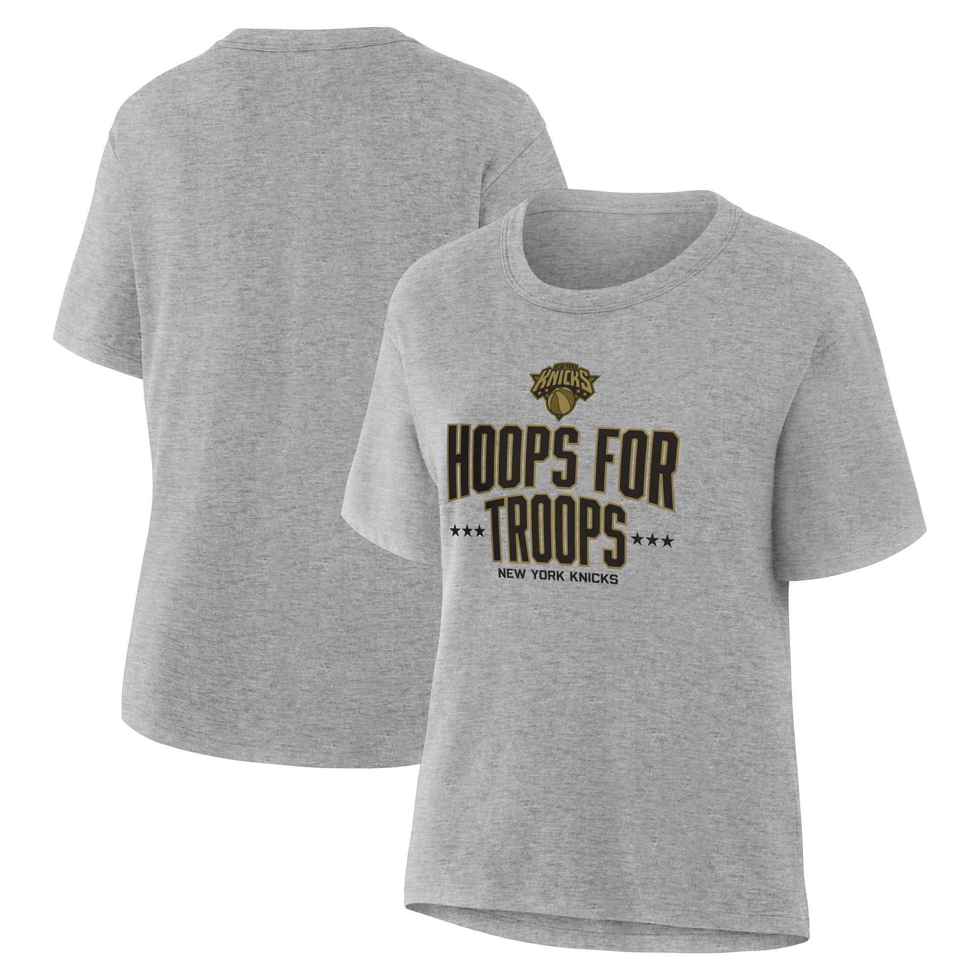 Women's Gray New York Knicks Hoops For Troops T-Shirt