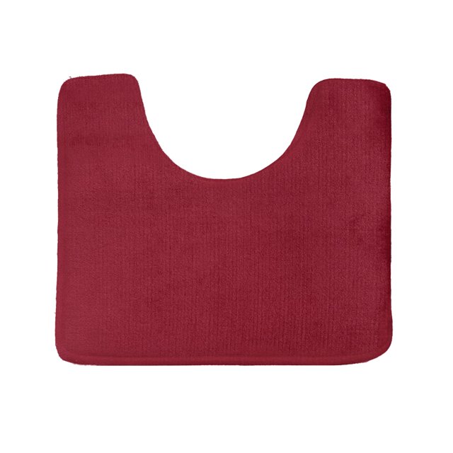 Clara Clark Bath Mat Bathroom Rug - Absorbent Memory Foam Bath Rugs - Non-Slip, Thick, Cozy Velvet Feel Microfiber Bathrug, Plush Shower, Toilet- Floor Bathmats Carpet - Red - Contour Size 24"x20"