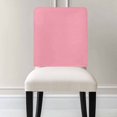 thumbnail image 2 of Pink Chair Back Cover for Dining Room Set of 6, Pure Pink Removable Kitchen Chair Slipcovers, Washable Seat Protector for Restaurant Party Banquet Wedding Décor, 2 of 9