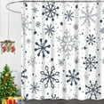 thumbnail image 2 of Winter Christmas Grey Snowflake Shower Curtain, Xmas New Year Flakes Frost Holiday Cloth Fabric Shower Curtains for Bathroom Decor Polyester Waterproof Set with 12 Hooks, 72x72 inches, 2 of 6