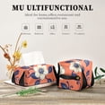 thumbnail image 7 of Orange Background with Cream Flowers Tissue Box Cover Leather Square Rectangle Tissue Box Holder for Bathroom Living Room Desk Office Decor, 7 of 7