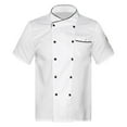 thumbnail image 2 of Zaldita Unisex Short Sleeve Chef Coat Jacket with Hat Button Restaurant Kitchen Chef Uniform 02#White M, 2 of 5