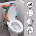 thumbnail image 4 of HELLHERO 2-Piece Toilet Lid Cover and Toilet Tank Lid Cover, Adjustable Elastic Fabric Toilet Lid Seat Cover Set & Reusable, Stretch Fit, Stretchy Fabric, 4 of 8