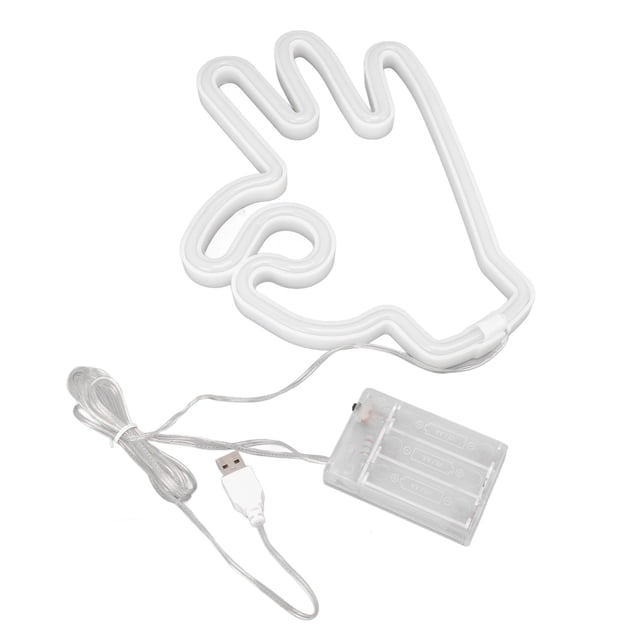 Luz de neón LED con gesto OK, luz de neón con dedo en la mano, letreros de neón con dedo en la mano, luz de banda estadounidense, letrero de neón con batería de alta capacidad