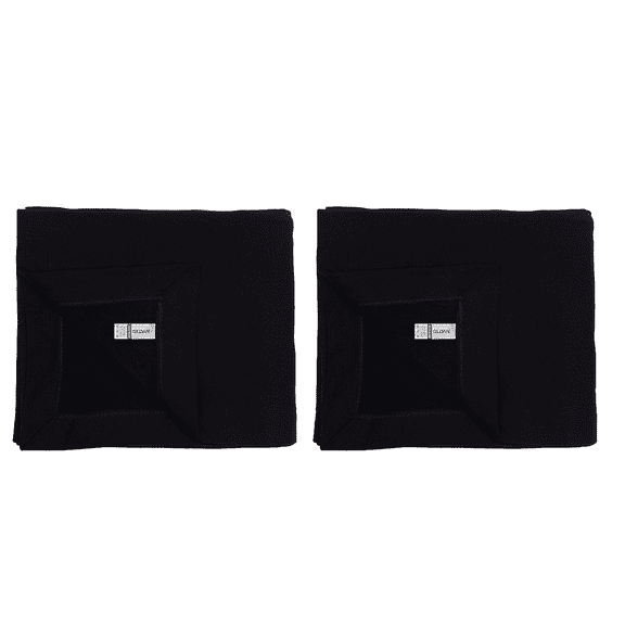 Gildan Heavy Blend Stadium Blanket -WD18 Hemmed Waterproof Warm Satin Fleece Blanket 50"x60" Comforts (Black, 2 Pack One Size)