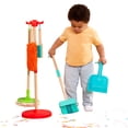 thumbnail image 3 of Battat Sweep & Clean Plastic Playset with Broom Brush Duster Sweeper, Toddler and Preschool Toys, 3 of 11