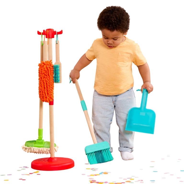 Battat Kids Cleaning Playset with Broom Brush Dustpan Sweeper