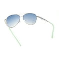 thumbnail image 4 of Womens Rhinestone Bling Heart Jewel Diva Metal Rim Pilot Sunglasses Gold - Blue, 4 of 4