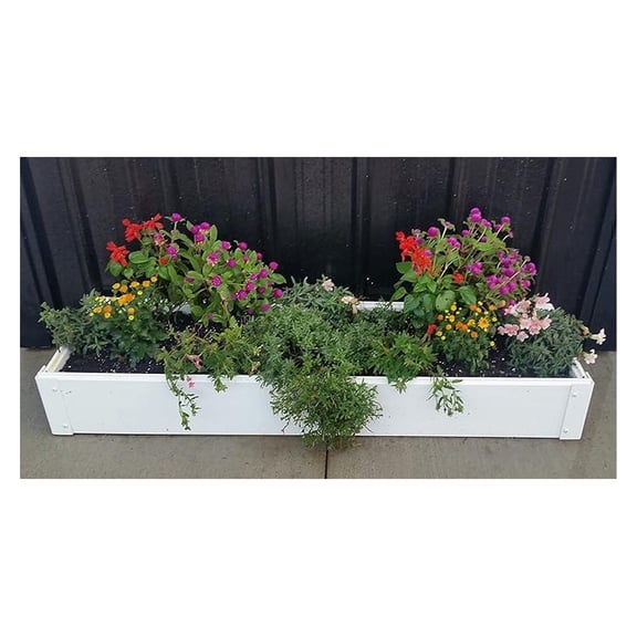 1 x 4 Stack-able, White, Vinyl, Raised Garden Bed