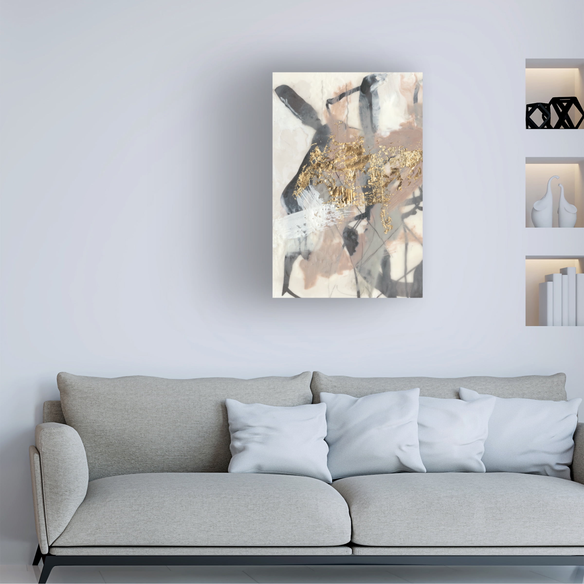 Trademark Fine Art Jennifer Goldberger Golden Blush I Canvas Wall Art - 16x24