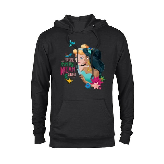 Disney Princess Cinderella Jasmine Making Every Dream Count - Pullover Hoodie for Adults - Customized-Black