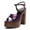 Purple, variant on FSJ Women Graceful Round Open Toe Chunky High Heel Platform Sandals Ankle Strap Buckle Comfortable Prom Party Brunch Dress Shoes Size 9.5 Flower