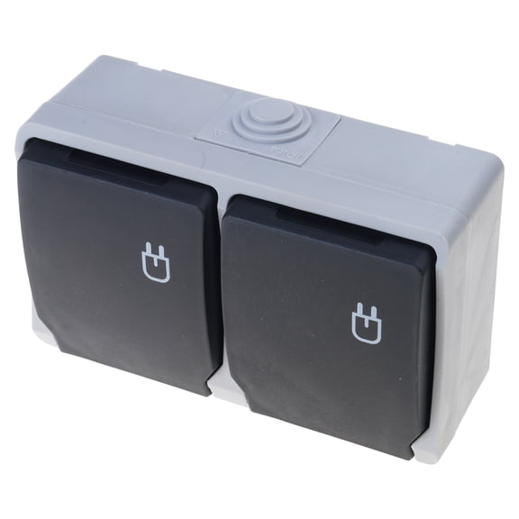 Electrical Outlet Household Two Hole Socket With Cover 2 Gang Waterproof Outlet Outdoor Power Socket