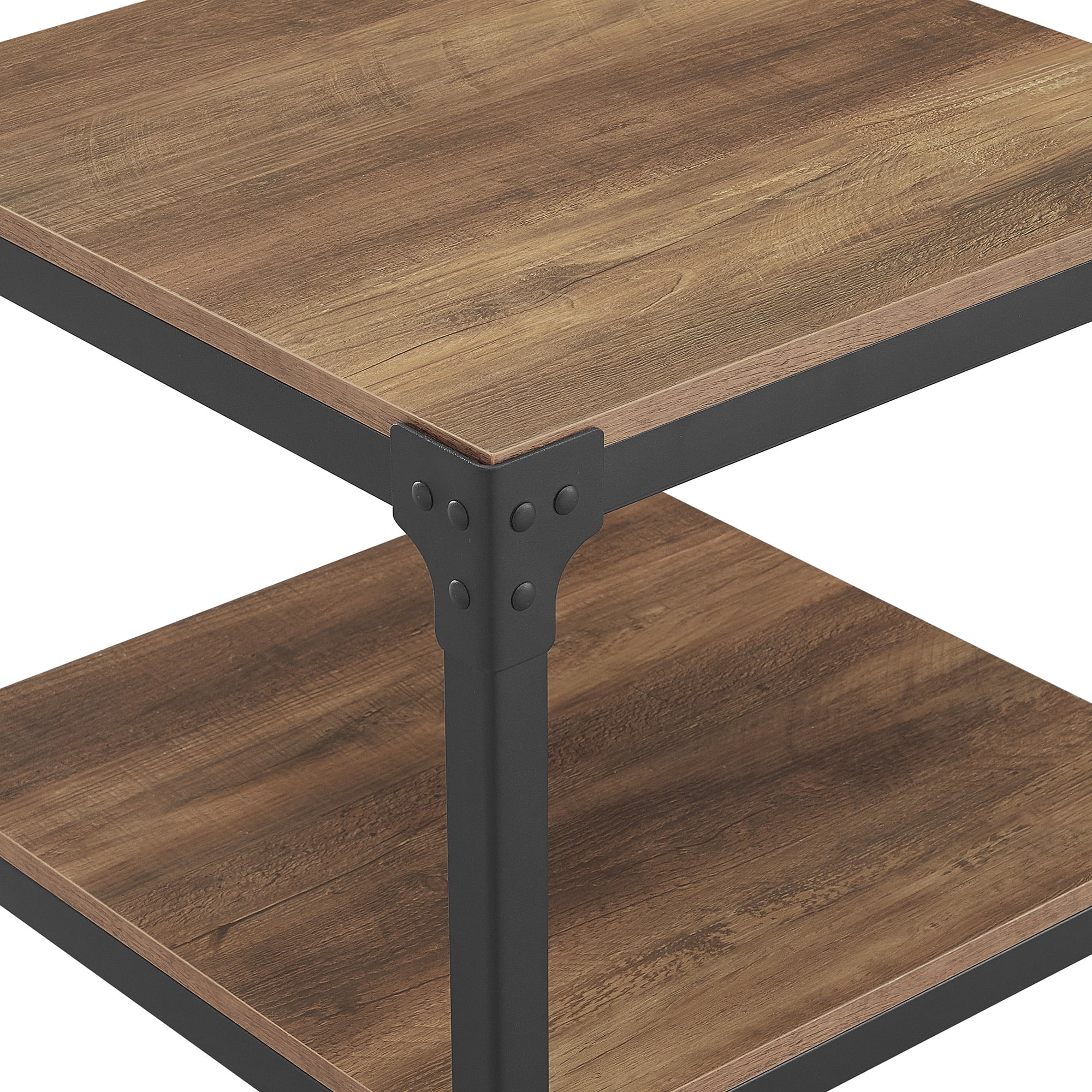 Woven Paths Wilson Riveted End Tables, Reclaimed Barnwood, Set of 2