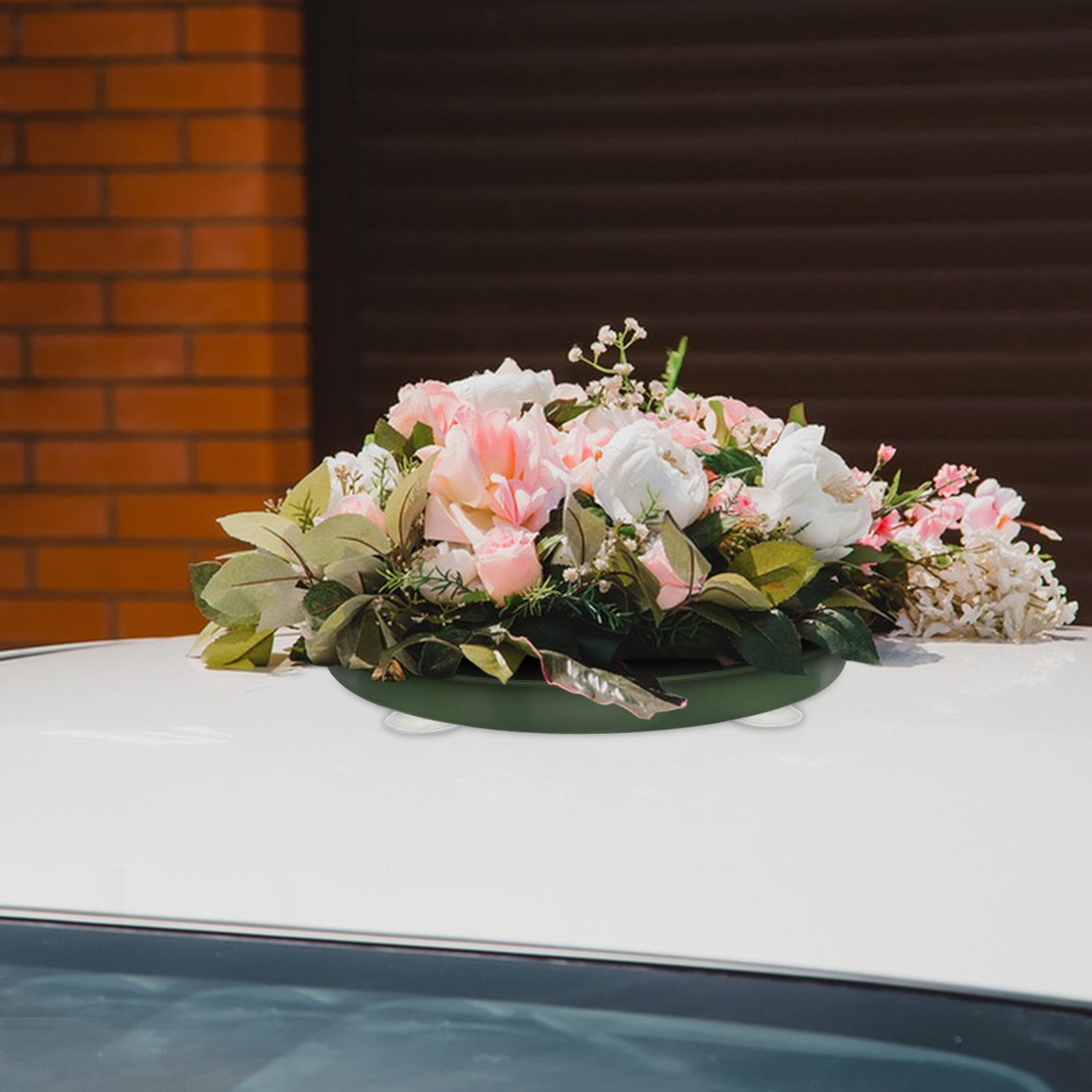 FOMIYES Green Floral Foam Disc Set with Mud Tray for Wedding Car Flower Arrangements and Floral Design Supplies