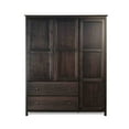 thumbnail image 3 of Grain Wood Furniture Shaker 3-Door Armoire, Solid Wood with an Expresso Finish, 3 of 9
