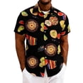 thumbnail image 1 of Mens Casual Manga Corta Botón Abajo Camisas Cuello Abierto Impreso Vacaciones de Verano, Camisas de Manga Corta de los Hombres Casual, 1 of 7