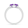 thumbnail image 2 of ANGARA Natural Two Stone Trillion Amethyst Bow Tie Ring in 14K White Gold for Women (Size-5mm) | February Birthstone, Birthday, Anniversary, Jewelry Gift for Women | Natural Amethyst Ring, 2 of 8