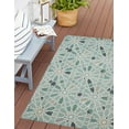 thumbnail image 2 of Linon Outdoor Washable Area Rug Collection, Green and Ivory, 3' x 5', 2 of 7