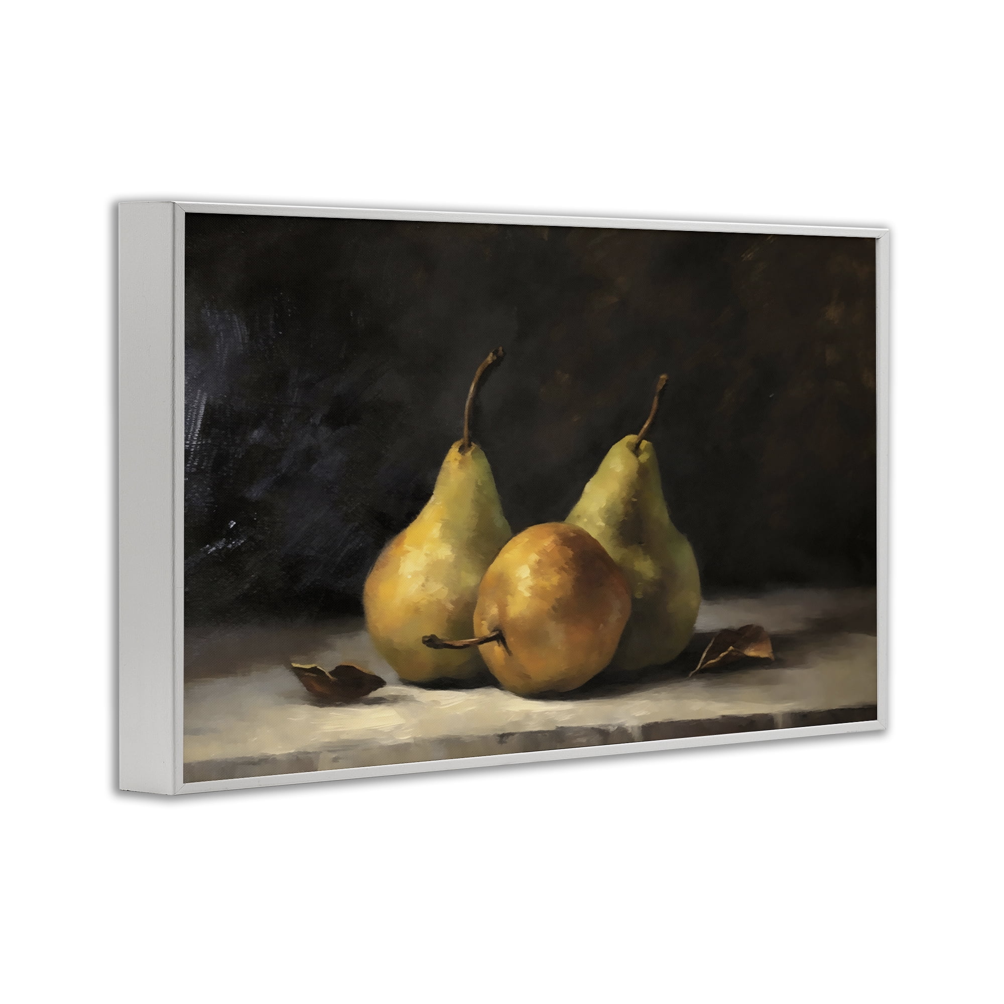 Stupell Industries Three Pears on Marble White Framed Giclee Art, design by Creative Studio