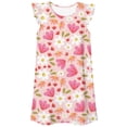 thumbnail image 3 of Robe d'Été pour Filles Enfant Tout-Petit Filles Été Mignonne Imprimée Pyjama Robe Manches Courtes Respirante Douce Robe de Nuit Blanche 5 Ans-6 Ans, 3 of 3