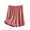Pink, variant on Timegard Womens Shorts Plus Size Summer Elastic Waist Drawstring Solid Color Fitting Comfy Cargo Shorts