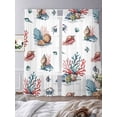 thumbnail image 4 of Marine Creature Sheer Curtains 96 Inch Long 2 Panels, Shell Coral Fish Watercolor Ocean Light Filtering Rod Pocket Curtains, Sheer Voile Drapes for Living Room Bedroom, 52"x96", 4 of 8