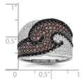 thumbnail image 4 of Brilliant Embers Sterling Silver Rhodium-plated 158 Stone Micro Pav‚ Black Champagne and White CZ Ring, 4 of 6