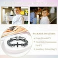 thumbnail image 7 of Wreath - Cross Bracelet - Confirmation First Holy For Boys Bracelets For Grandson Nephew Birthday Christmas Bracelet For Boys Jewellery Present - 1 Stainless Steel Cross Bracelet, 7 of 7