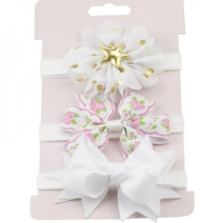 

Clearance!!3pcs/set Baby Girl Accessories Green Flower Headband Korean Style Bow knot Party Princess Dress Decoration