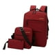 thumbnail image 2 of Mochila de negocios de gran capacidad para hombre, de color sólido, impermeable y con puerto de carga USB. rojo, 2 of 9