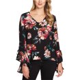 thumbnail image 1 of 1. ESTADO Blusa estampada con mangas en cascada para mujer, negro, mediano 1.STATE Pull-over, 1 of 1