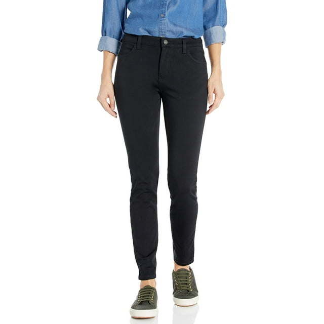 Dickies Womens Perfect Shape Skinny Twill 4-Pocket Pants, 12 x RG, Rinsed Black