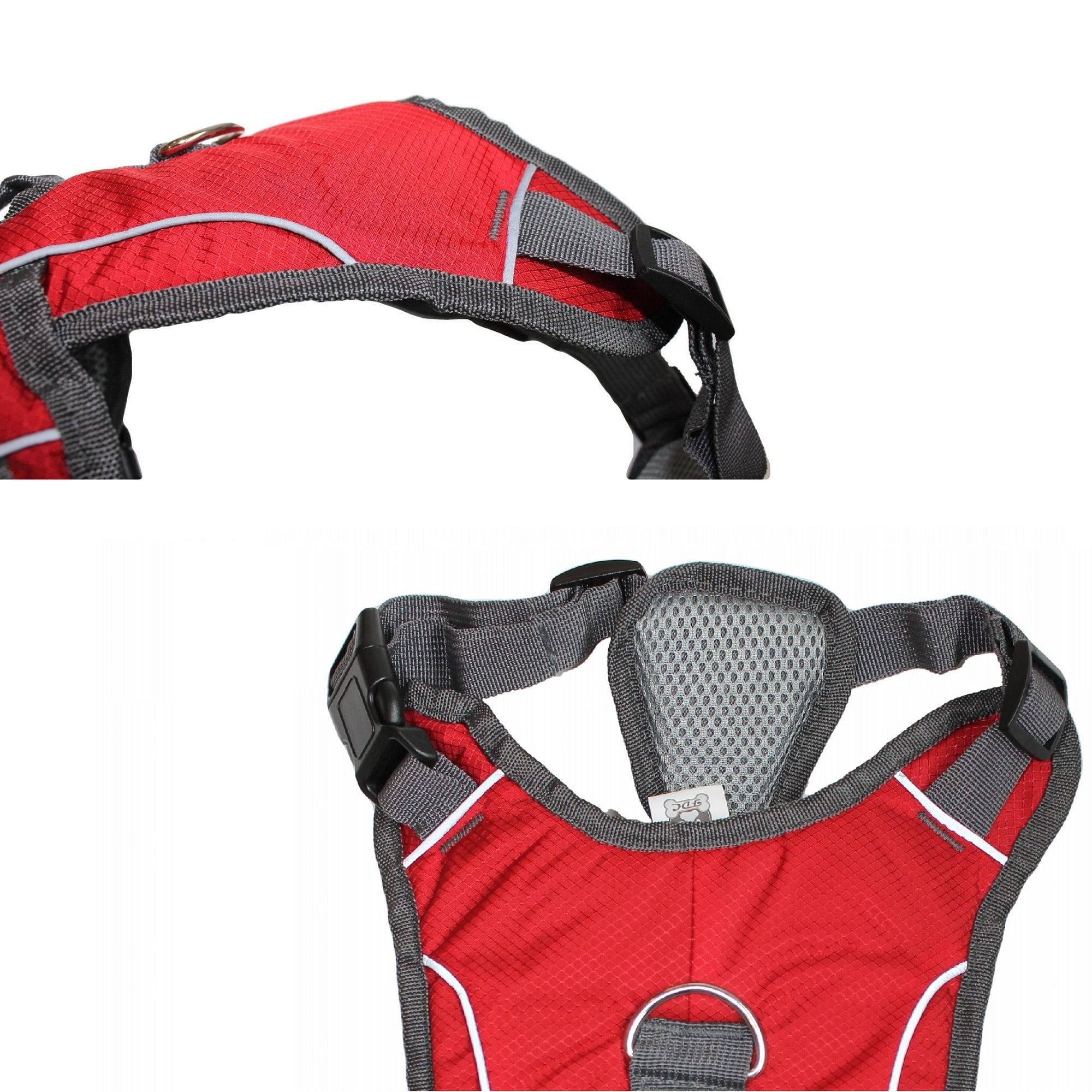 Heavy Duty Padded No-Pull Reflective Dog Harness Vest with Handle Medium to Large Dogs (X-Large: Chest 28" - 36", Red)