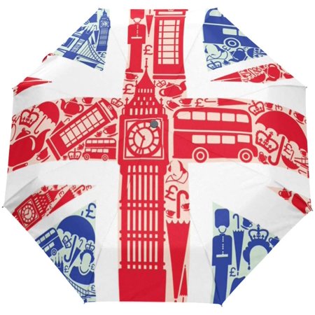 British Folding Umbrella  - Mallard/Orange
