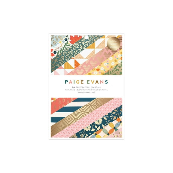 American Crafts Collection Paige Evans Bungalow Lane 8"x 6" Paper Pad Copper Foil 36pc