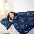 thumbnail image 4 of Homewish Cute Stars Moon Bedding Comforter Set,Cartoon Print Twin Comforter Sets,Dreamy Blue Bedding Set For Boys Kids,Breathable Home Decor Reversible,2pcs, 4 of 8