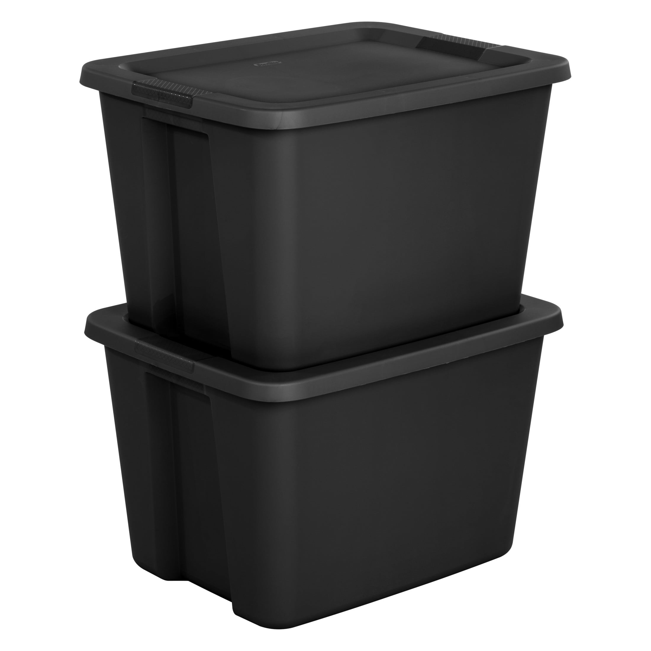 Sterilite Large Storage Bin, 18 Gallon Plastic Storage Container with SnapOn Lid, Black, Pack of 8  (图5)