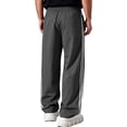 thumbnail image 4 of Domuza Mens Casual Sweatpants Lightweight Pants Drawstring Waist Straight Leg Workout Striped Pants with Pockets Gray 3XL, 4 of 4