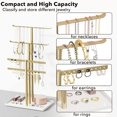 thumbnail image 2 of NIFFGAFF Jewelry Stand Holder Organizer, Display Rack for Necklaces, Earrings and Rings, Gold, 2 of 7