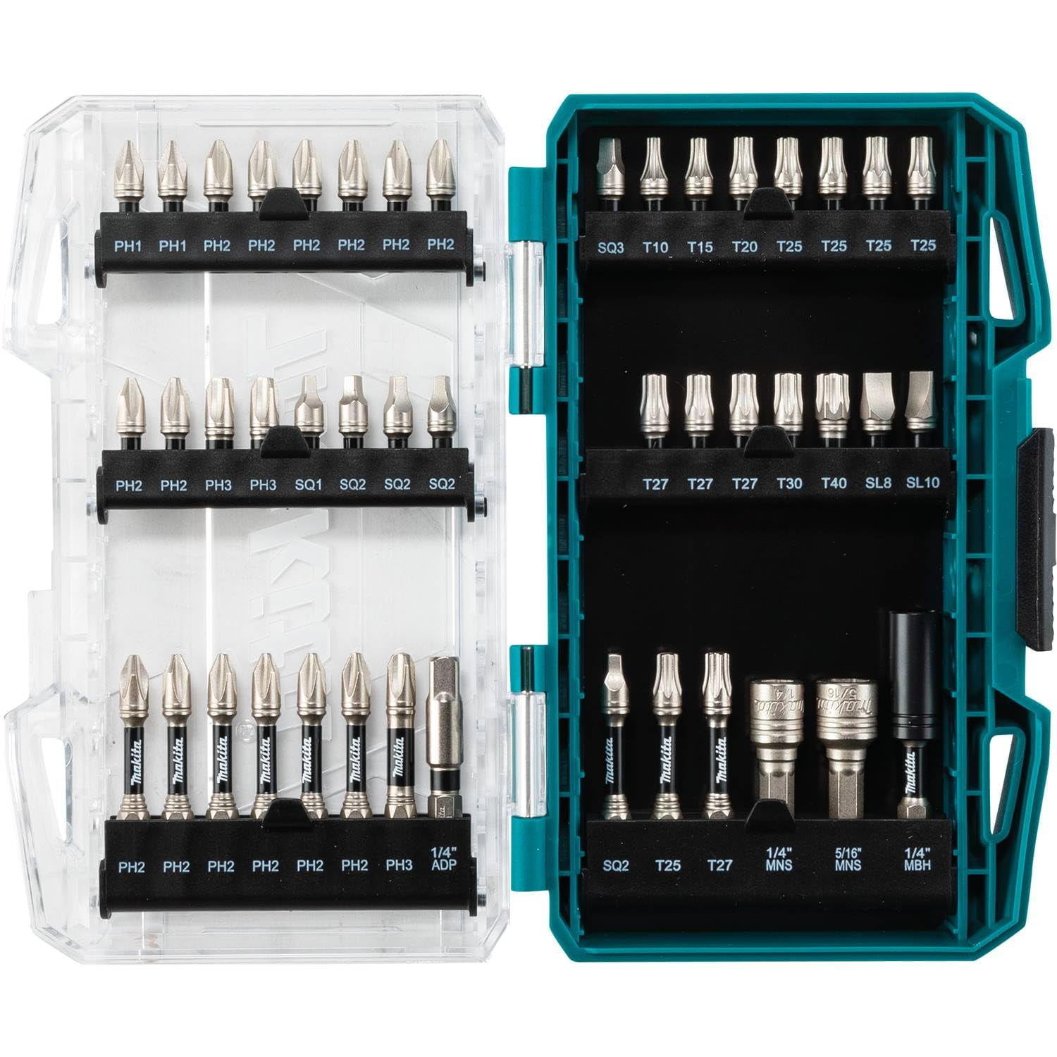 Makita T-01373 38 Piece Impact Drill-Driver Bit Set , Black