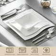 thumbnail image 4 of Plates and Bowls Sets, 12 Pieces Modern Porcelain Dinnerware Sets for 4, Marble Dishware Set Kitchen Dining Ware Set, Square Ceramic Dish Set, Microwave and Dishwasher Safe, Series Flora, 4 of 8