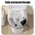 thumbnail image 6 of Cute Black Cats Toilet Seat Warmer Cover,Bathroom Soft Thicker Warmer with Zipper Snaps Fixed Stretchable Washable Fiber Cloth Toilet Seat Covers Pads Easy Installation& Cleaning, 6 of 6