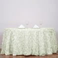 thumbnail image 2 of BalsaCircle 132" Raised Round Satin Tablecloth Rosette Floral Kitchen Dinner Ivory, 2 of 5