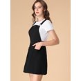 thumbnail image 4 of Falda de tirantes Allegra K vestido General con Correa Ajustable por encima de los Bolsillos de la rodilla para Mujer Negro XL, 4 of 6