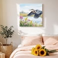 thumbnail image 5 of Flying Heron Canvas Wall Art for Living Room, Rustic Country Flower Plant Bird Grass Texture Blue Sky Wall Decor Framed Artwork Pictures Ready to Hang for Bedroom Office Home Decor, 5 of 9