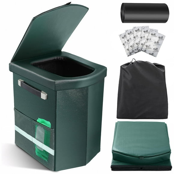 Inodoro portátil Sckee XL de 16.5 pulgadas para acampar con bolsa con tapa