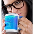thumbnail image 2 of 3drose, Image of Swipes of Blue and Violet Abstract Neon, 15oz Two-tone Blue Mug, 2 of 6