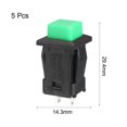 thumbnail image 2 of 5 Pcs Interruptor Pulsador de cierre cuadrado SPST NO de Orificio de montaje de 12 mm Verde, 2 of 4